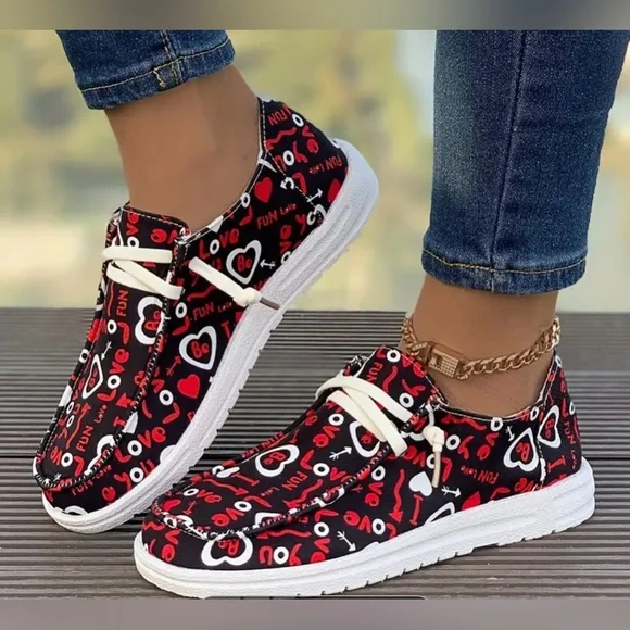 Unbranded Valentine’s Day Heart Shoes- Size 42-Fits Women’s Size 9 - Picture 2 of 6